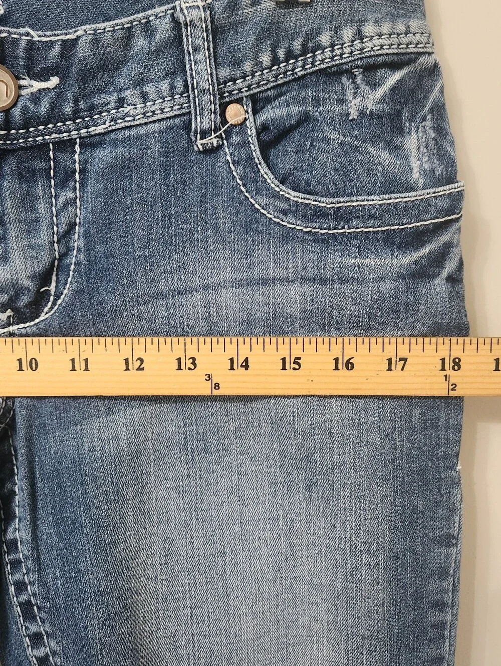 Maurices Bootcut Jeans Women's Size 7/8 Short Regular Light Wash Y2k Denim 33x29